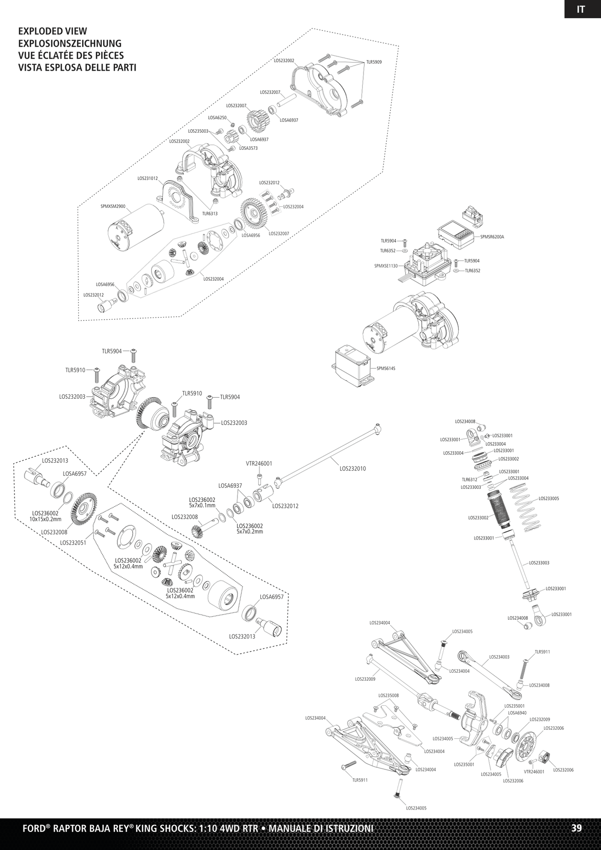 Losi Baja Rey Diff & Internals & Front Assembly