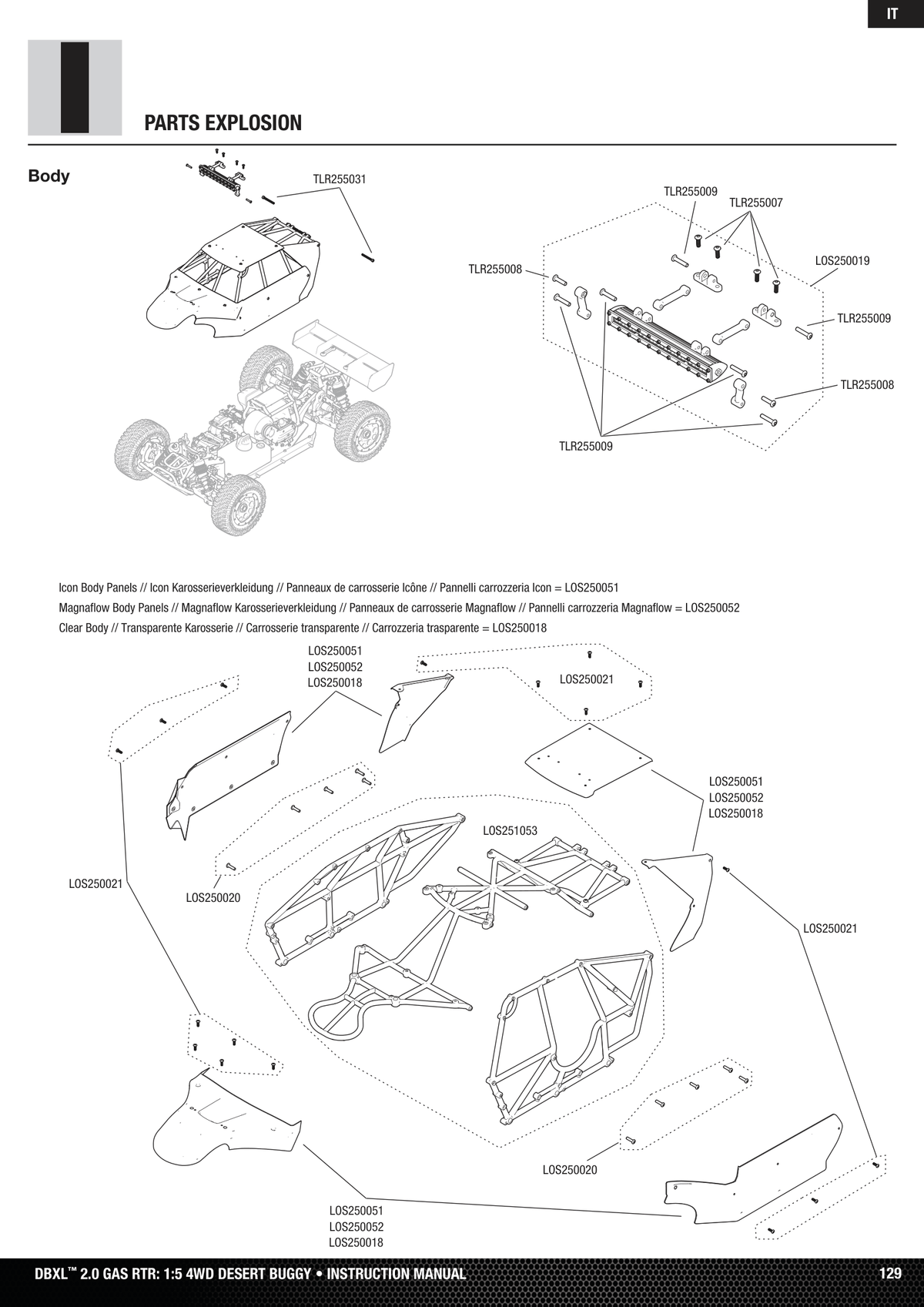 Losi DBXL 2.0 Body & Cage Assembly