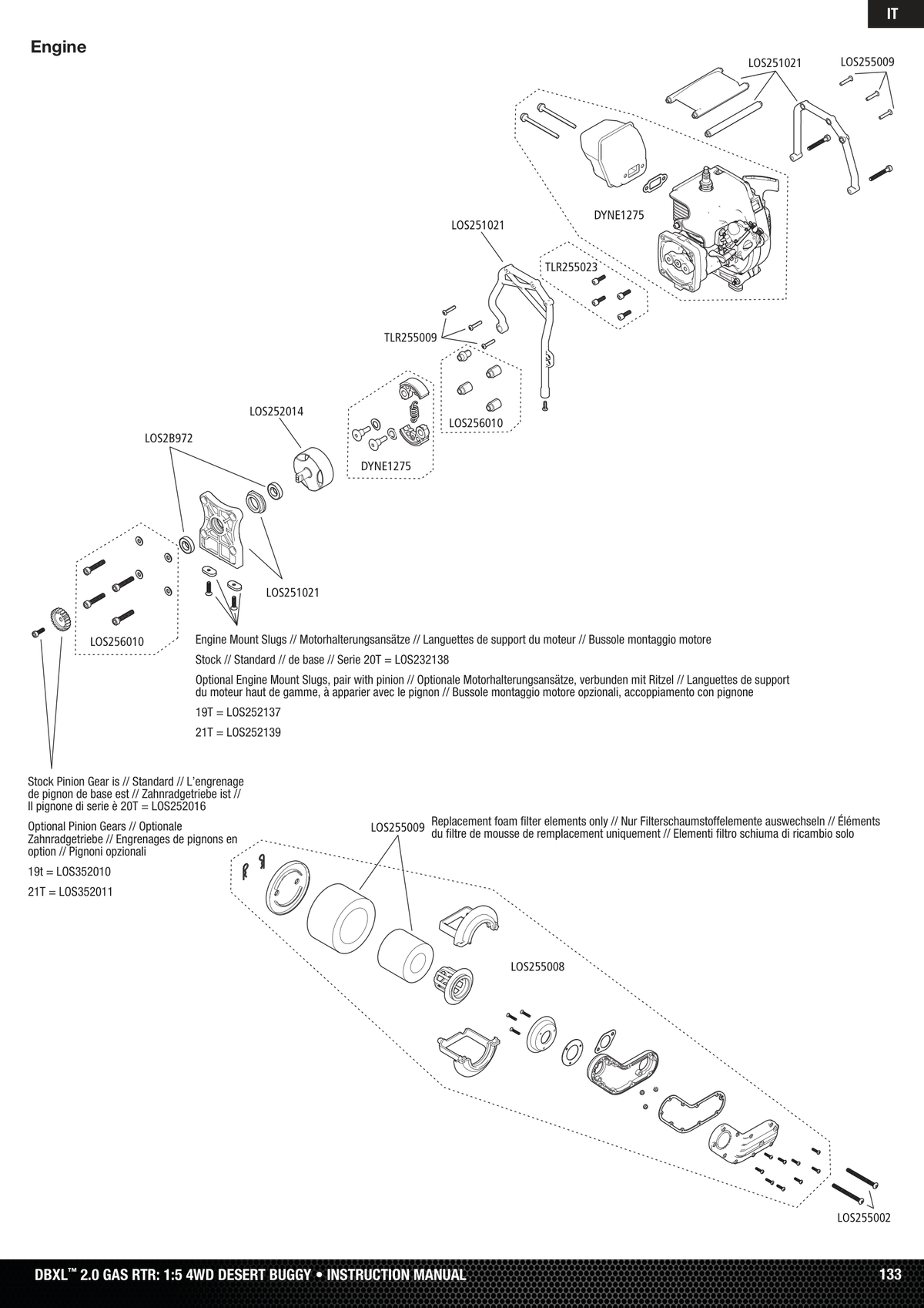 Losi DBXL 2.0 Engine Assembly