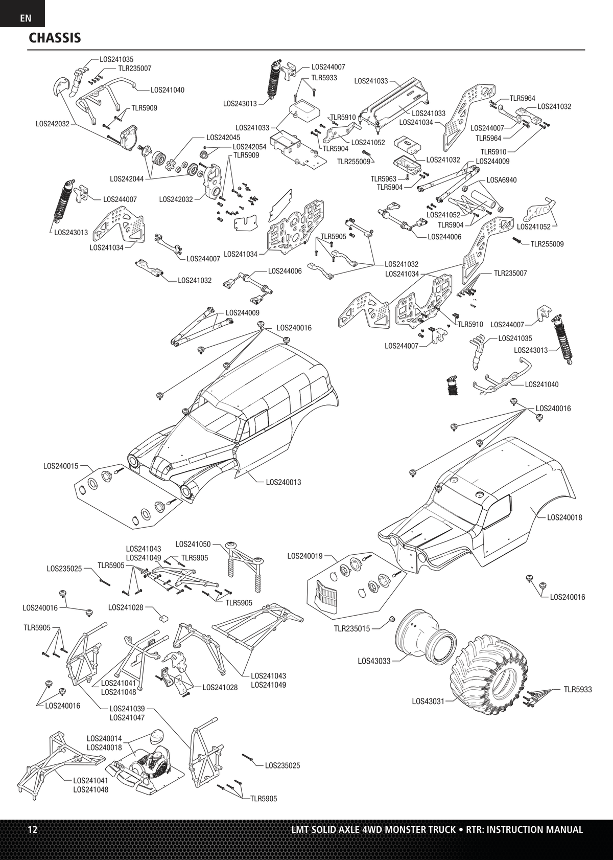 Losi LMT Chassis & Body Assembly