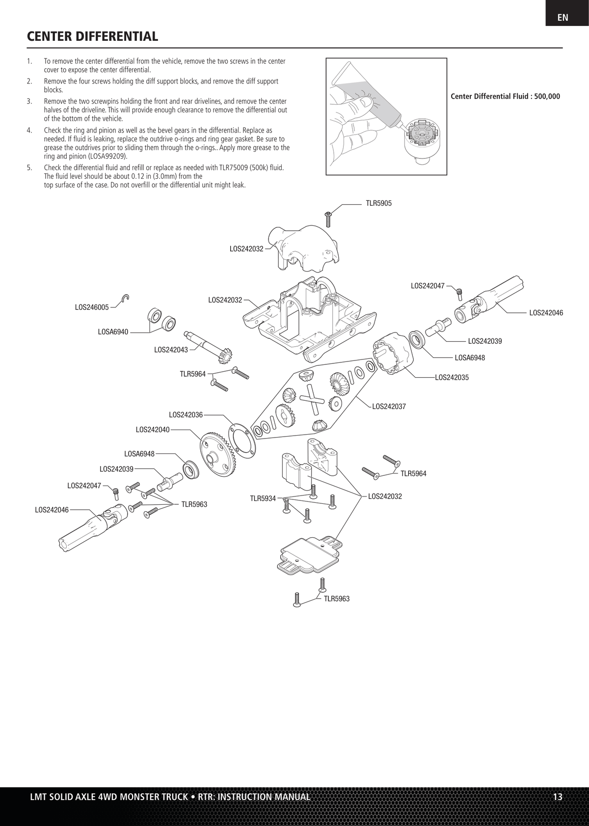 Losi LMT Centre Diff