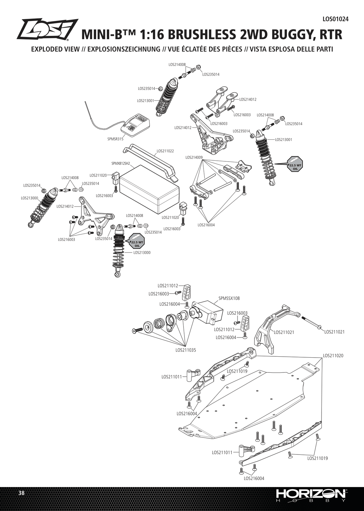 Losi Mini B 2.0 Chassis and Internals
