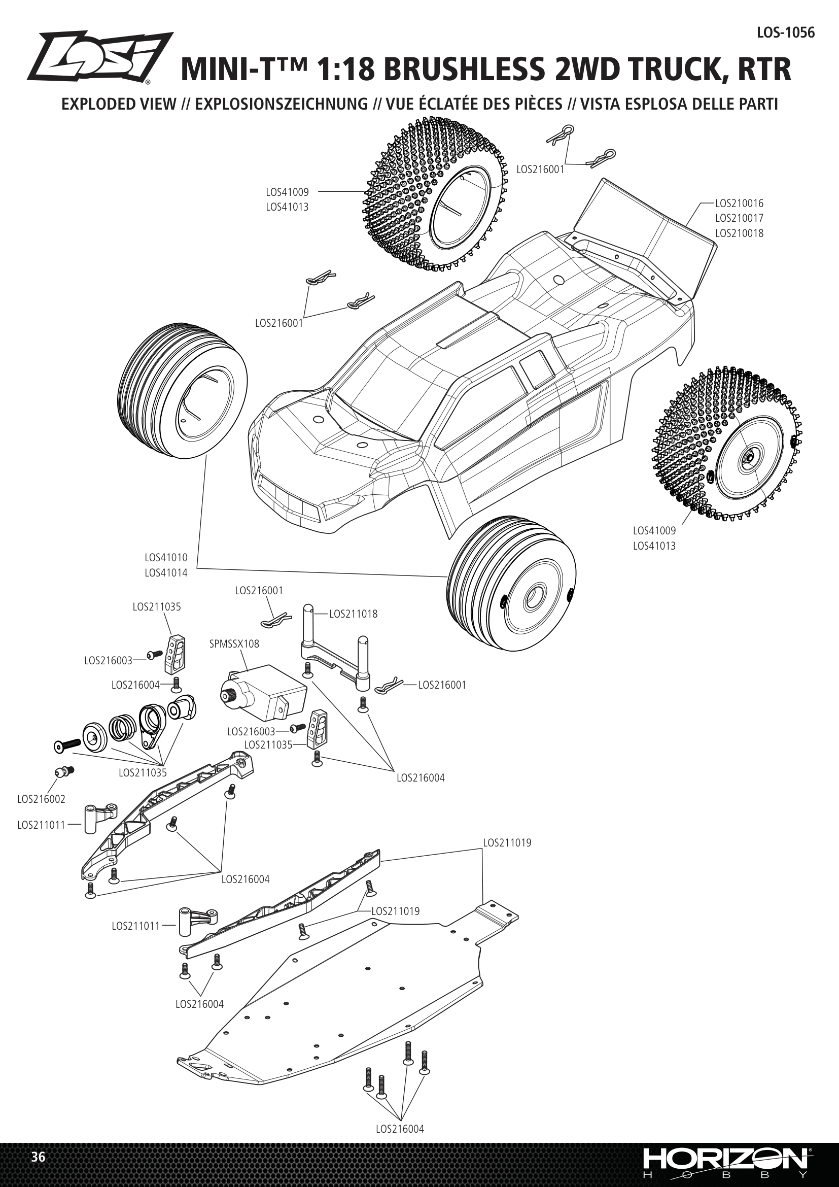 Losi Mini T 2.0 Chassis & body