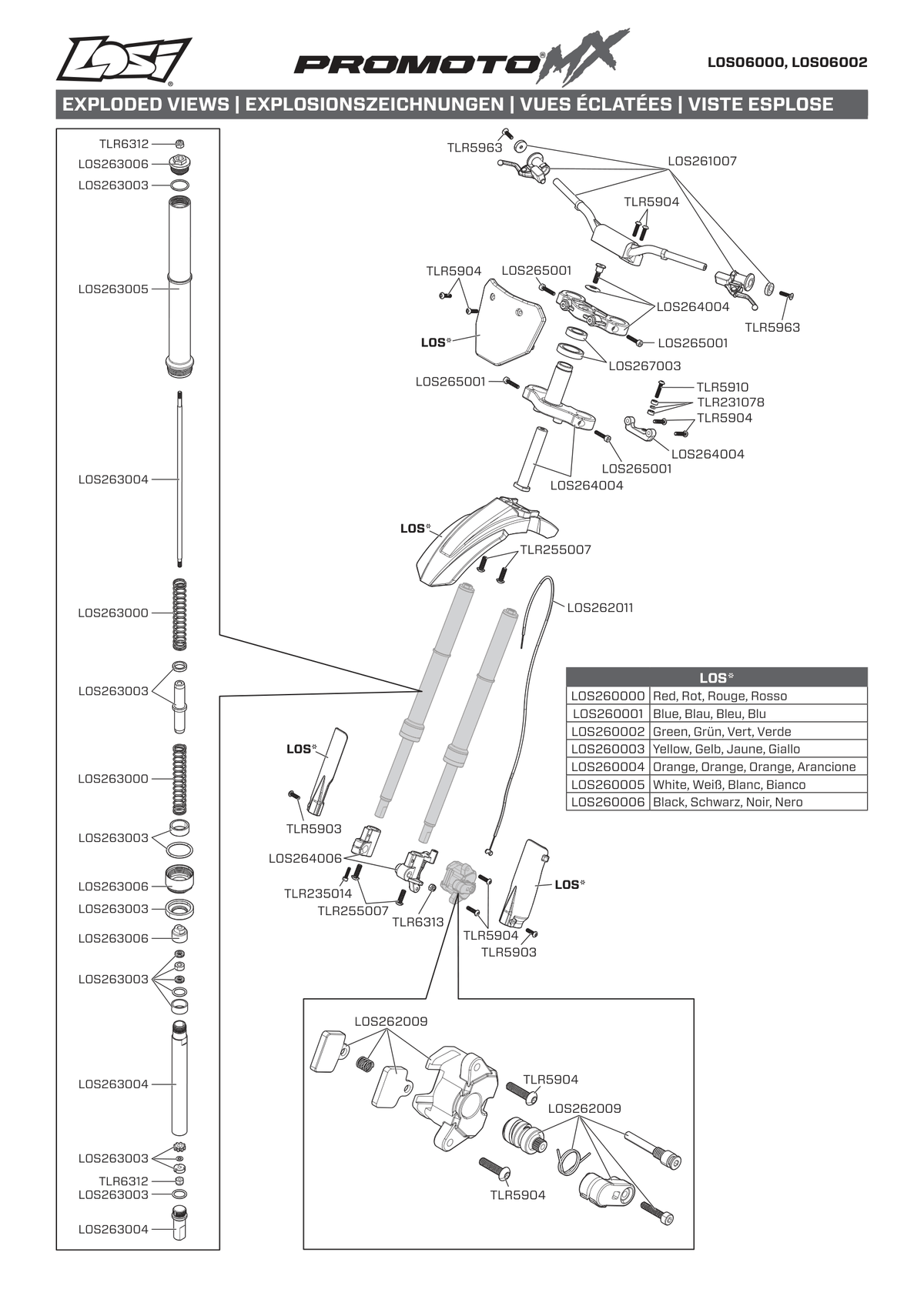 Losi ProMoto MX Front & Shock Assembly