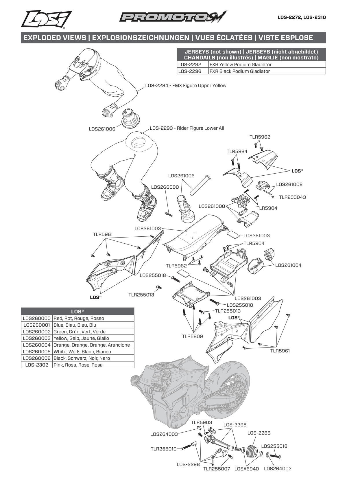 Losi ProMoto SM Rider & Seat & Pedal