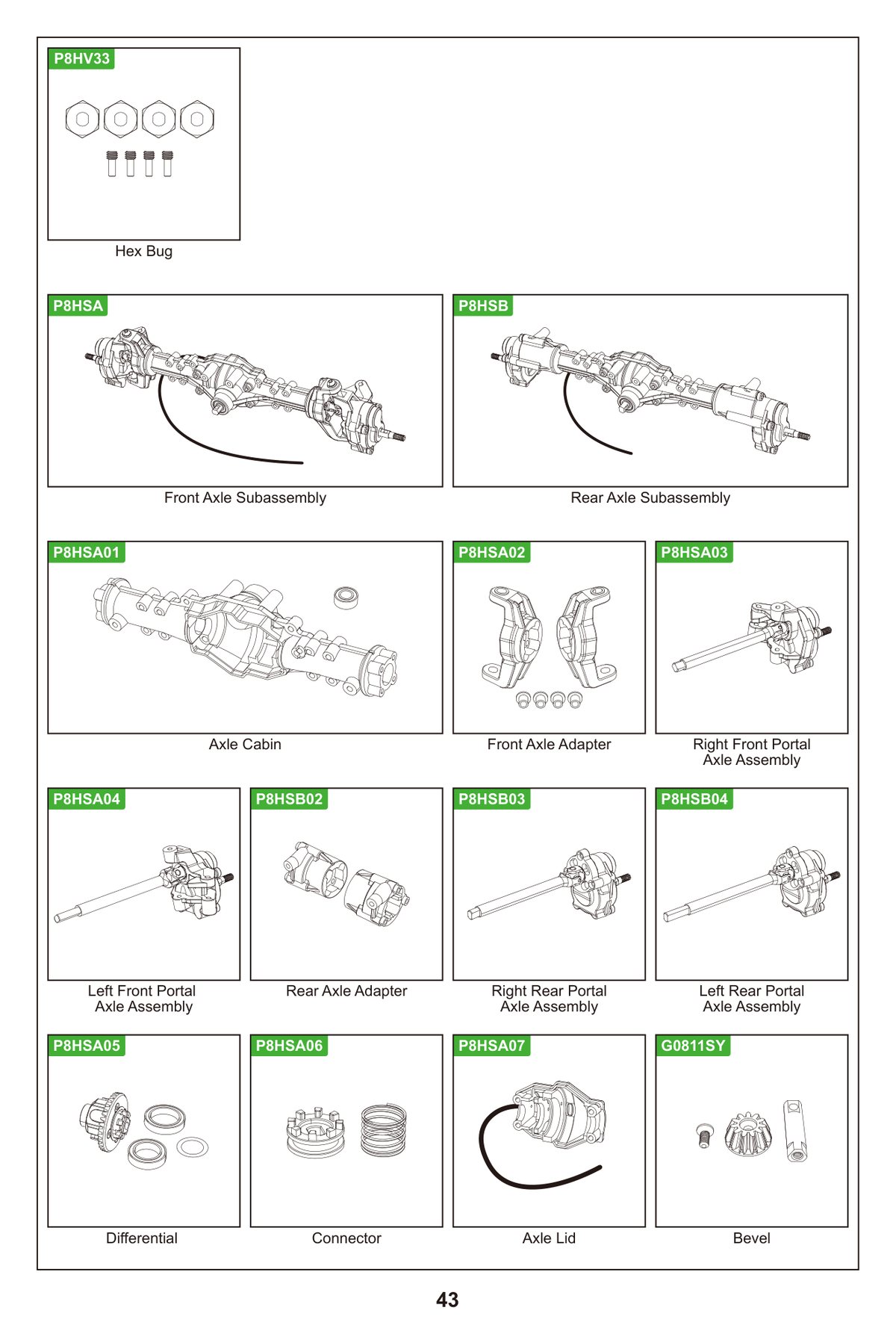 MJX H8H Sheet 12Spares