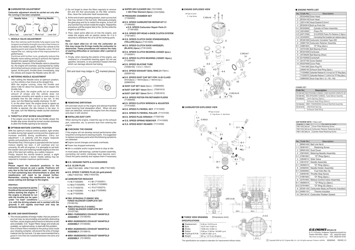 OS B21 Parts Assembly