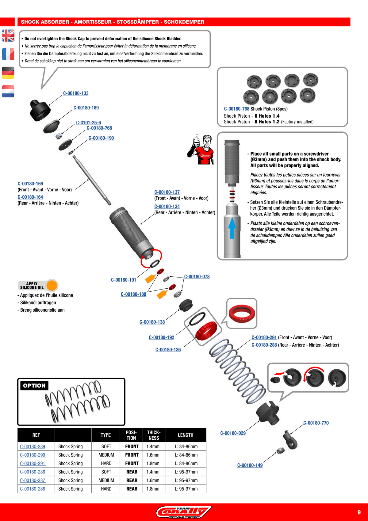Team Corally Asuga XLR 6S Shocks