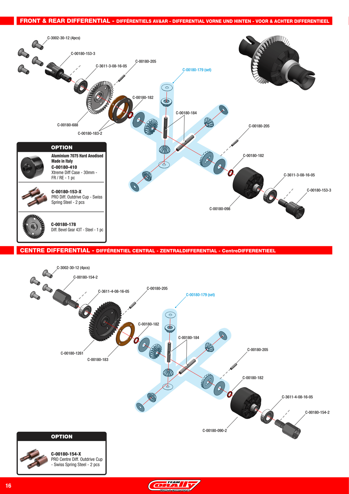 Team Corally Punisher 10 XL4S Differentials