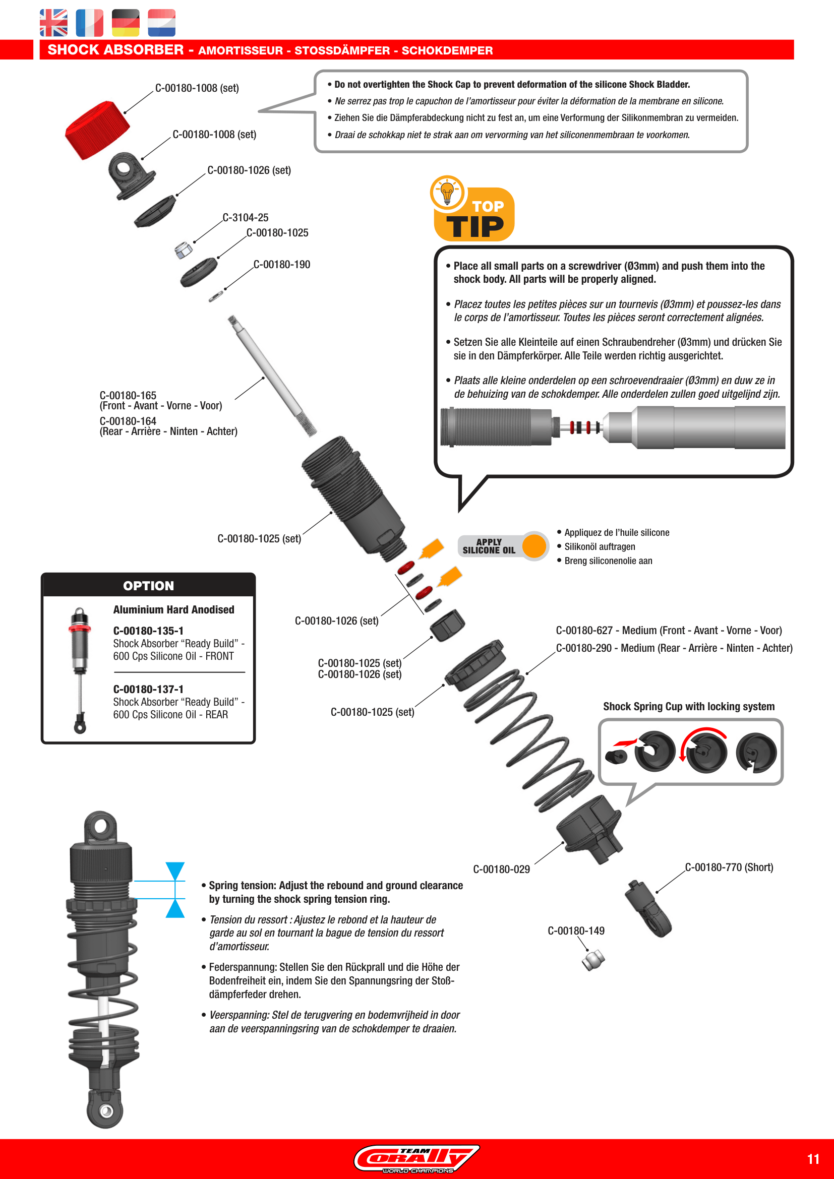 Team Corally Punisher 10 XL4S Shocks