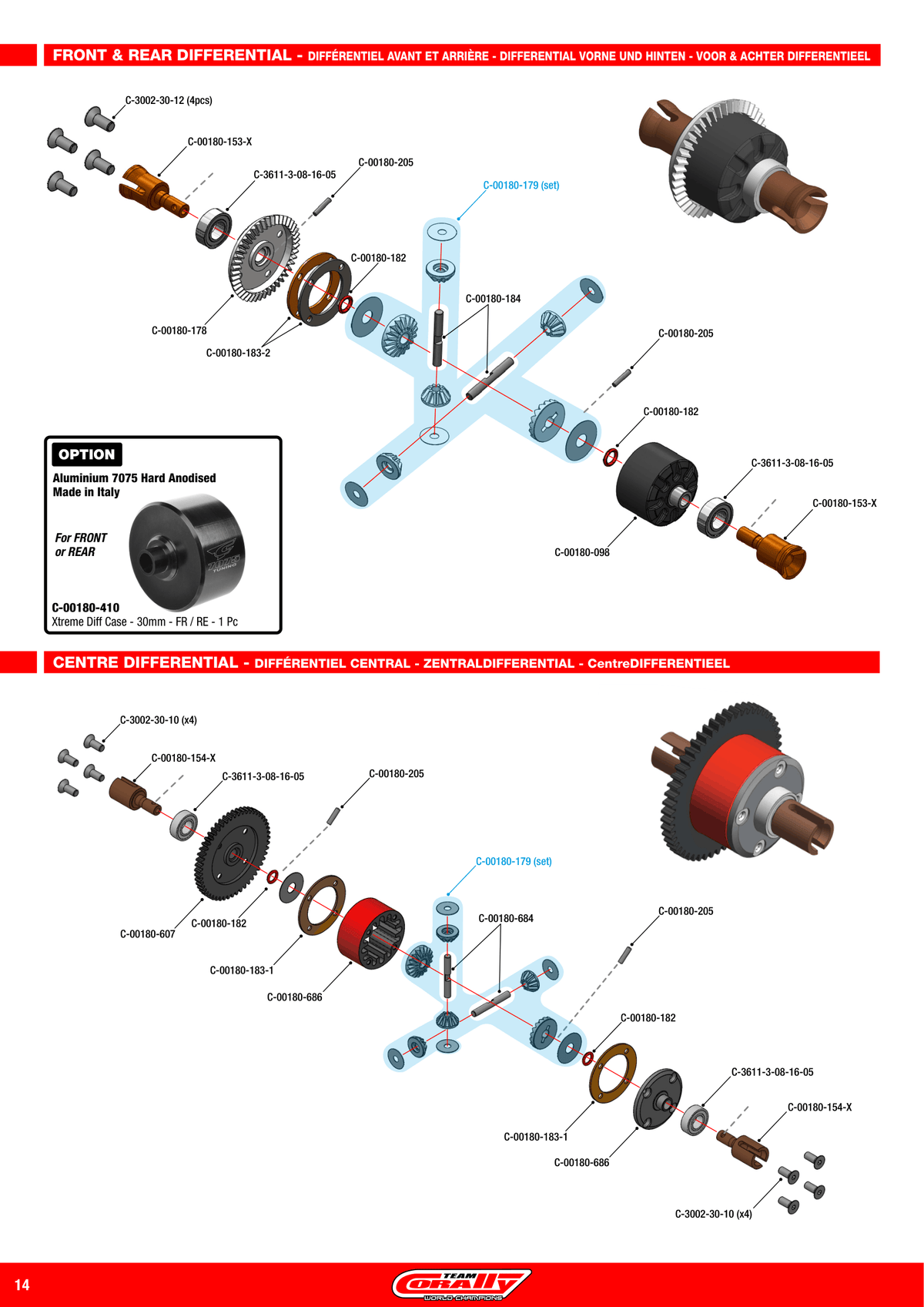 Team Corally Shiroi XP 6S Front & Rear Diff