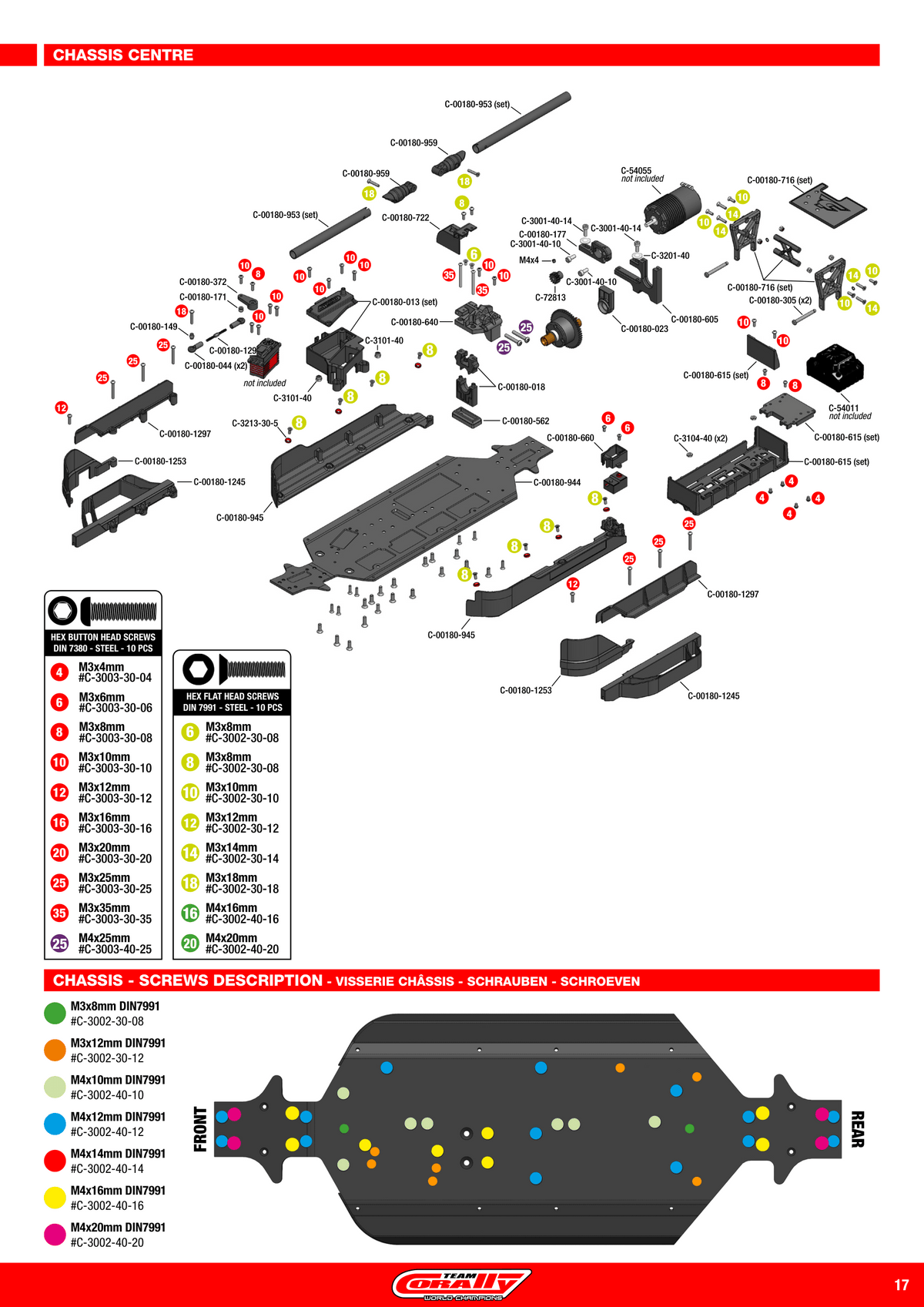Team Corally Shiroi XP 6S Chassis & Internals Assembly