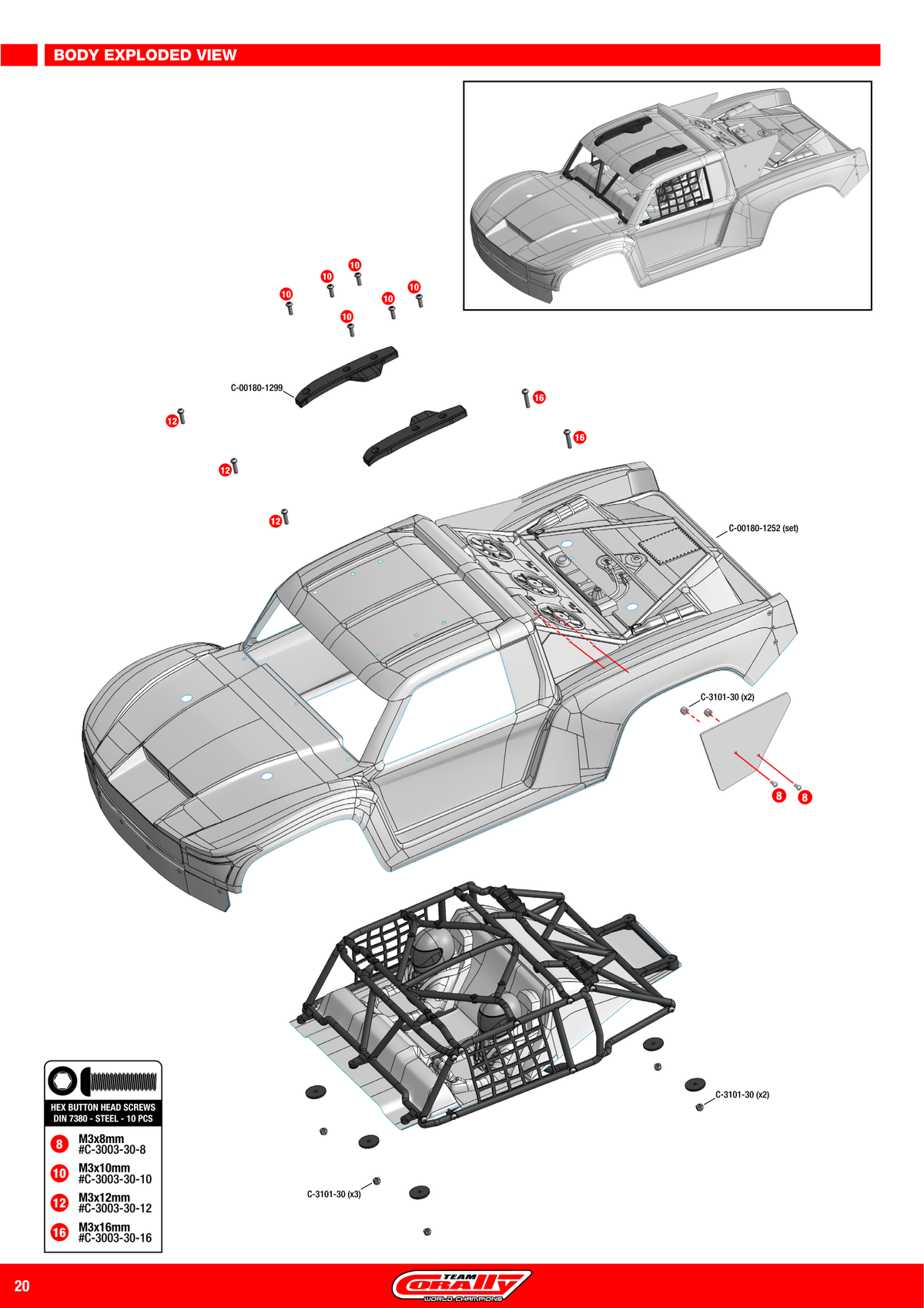 Team Corally Shiroi XP 6S Body Assembly
