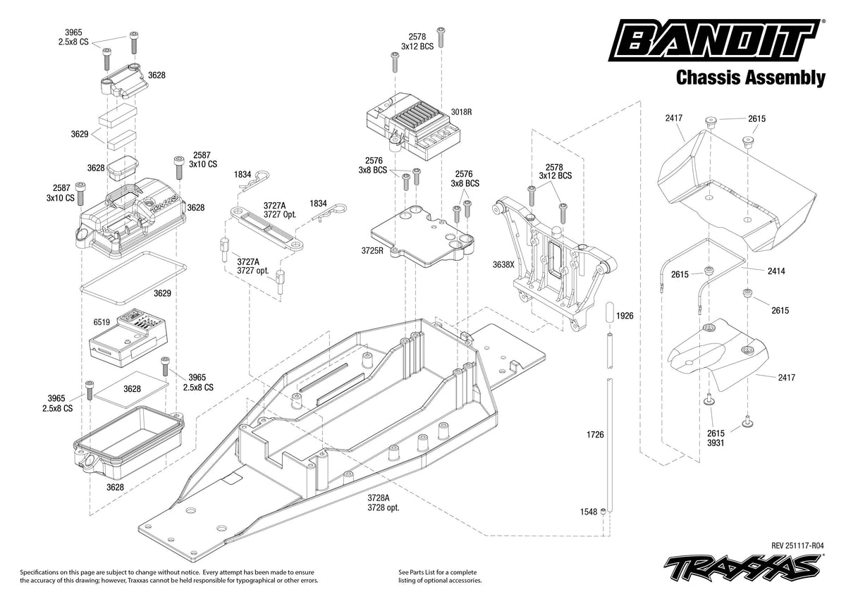Traxxas Bandit 2WD Chassis Assembly