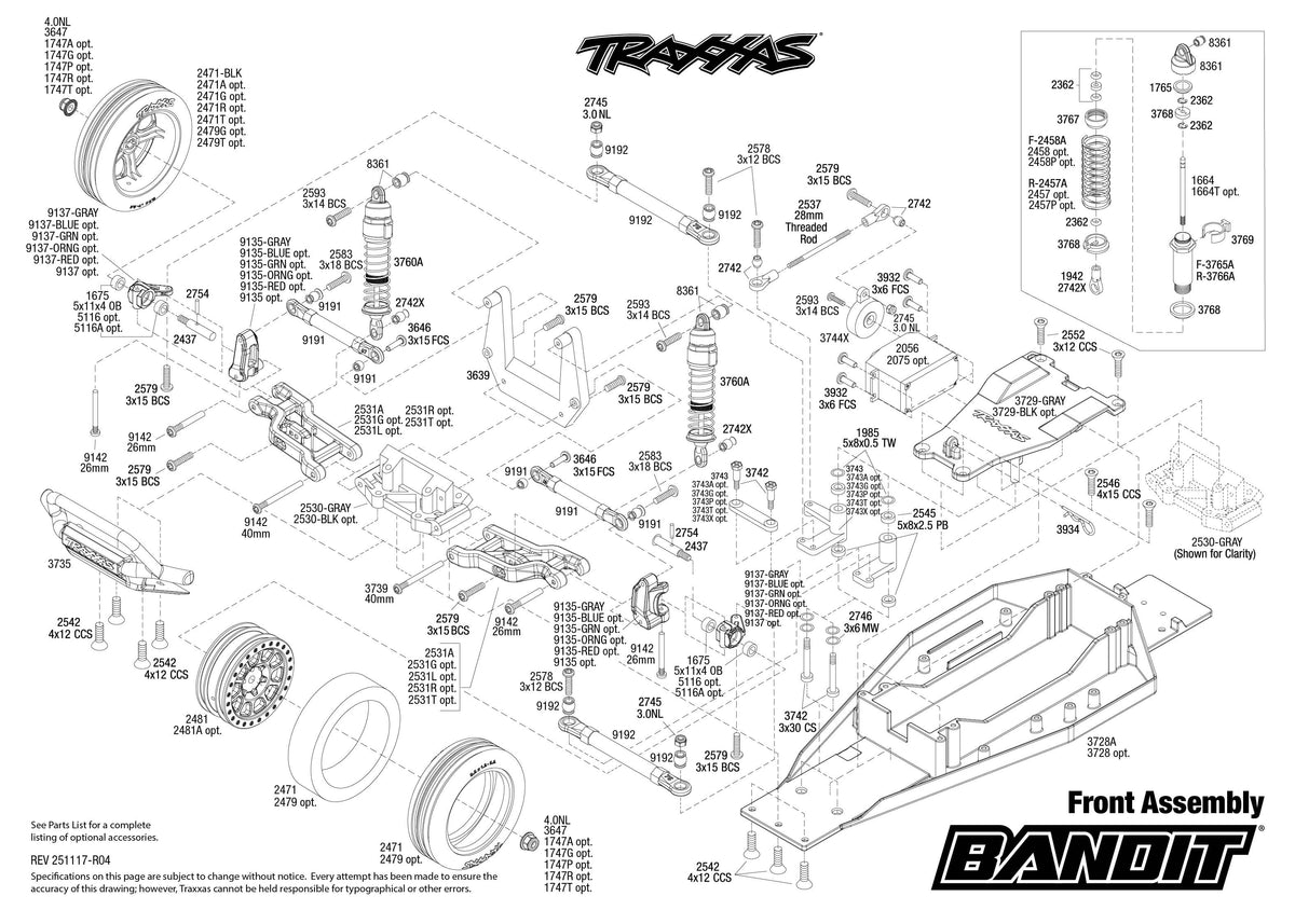 Traxxas Bandit 2WD Front Assembly