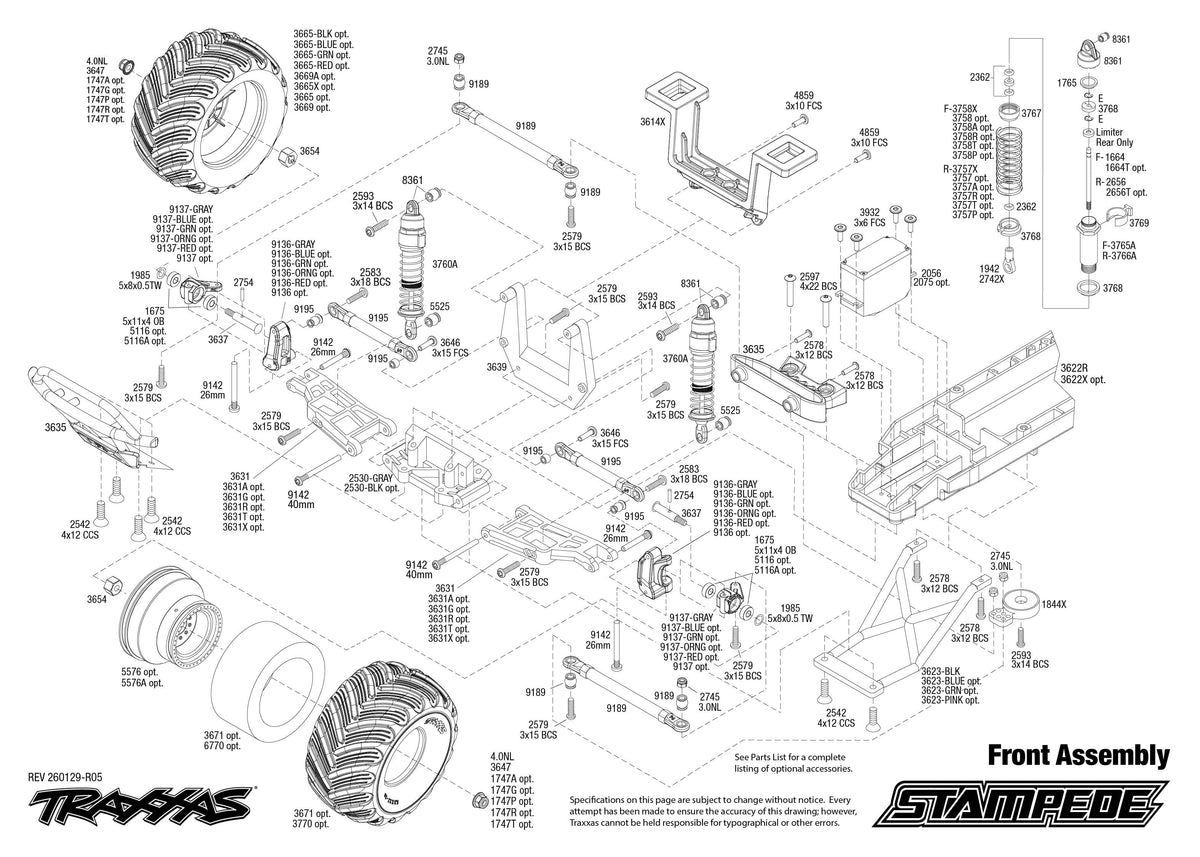 Traxxas Stampede 2WD XL-5 Front Assembly