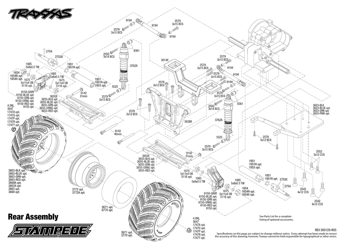 Traxxas Stampede 2WD XL-5 Rear Assembly