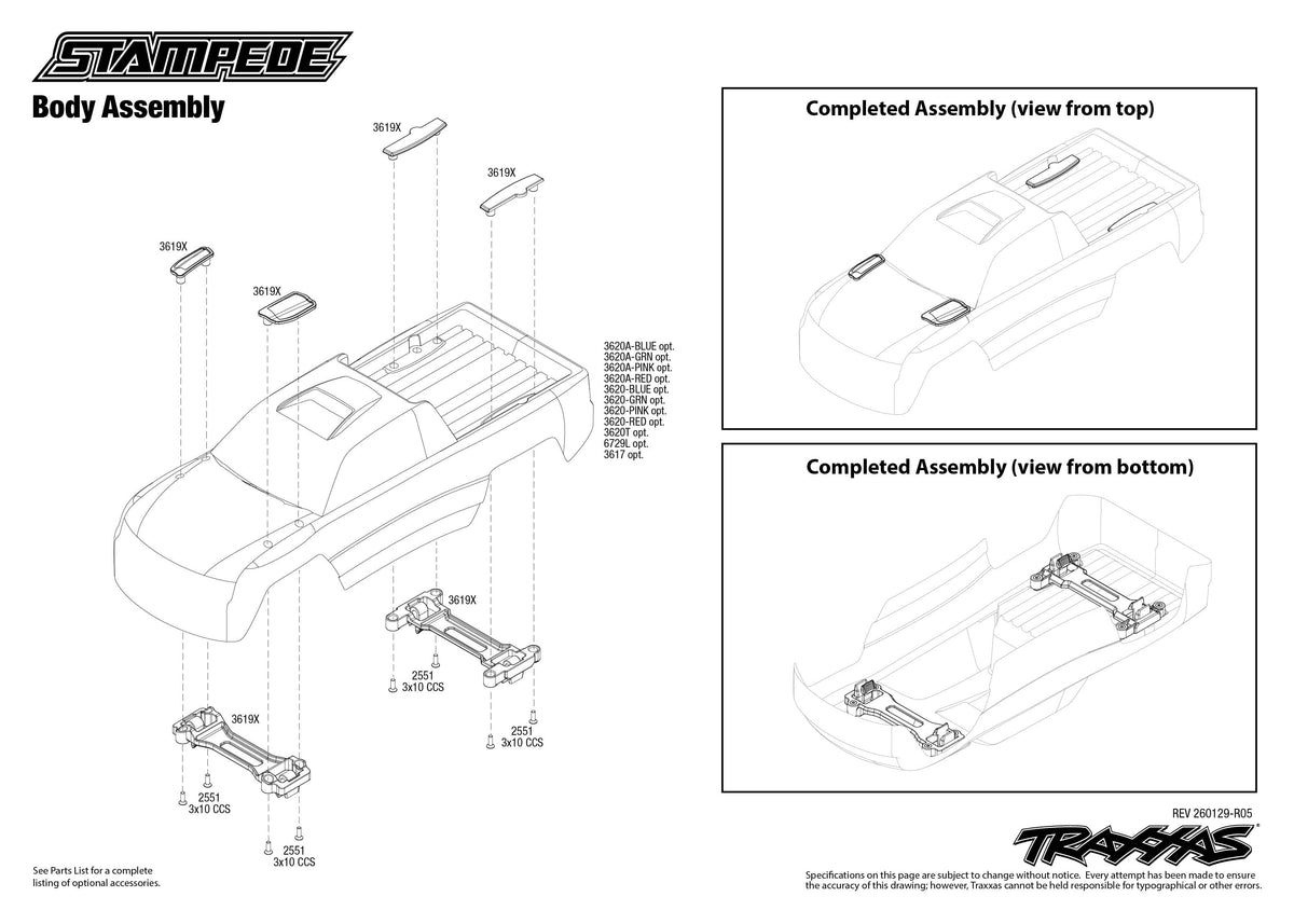 Traxxas Stampede 2WD XL-5 Body Assembly