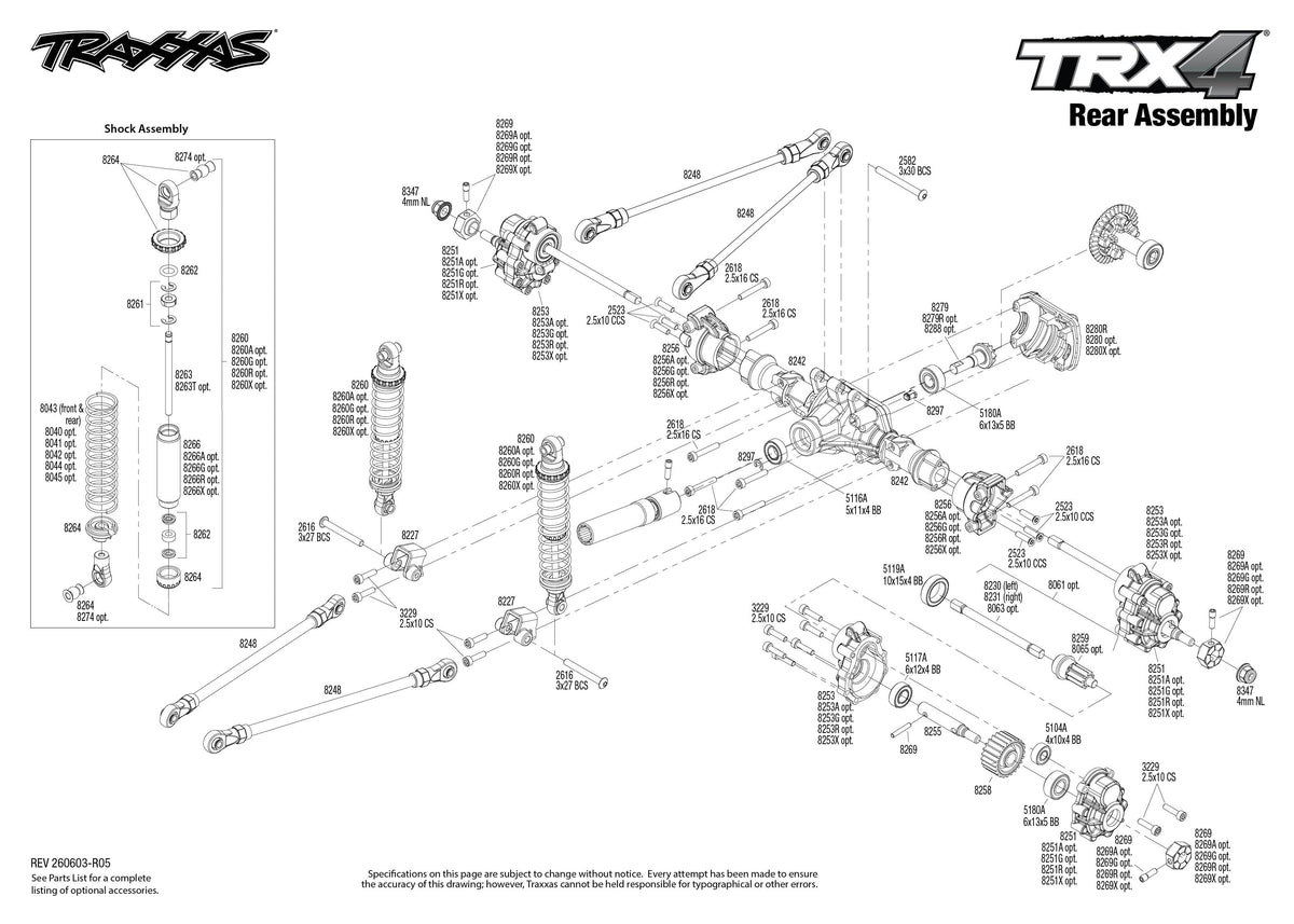 Traxxas TRX-4 Sport Rear Assembly
