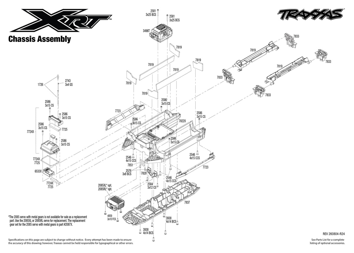 Traxxas XRT 78086-4 Chassis Assembly