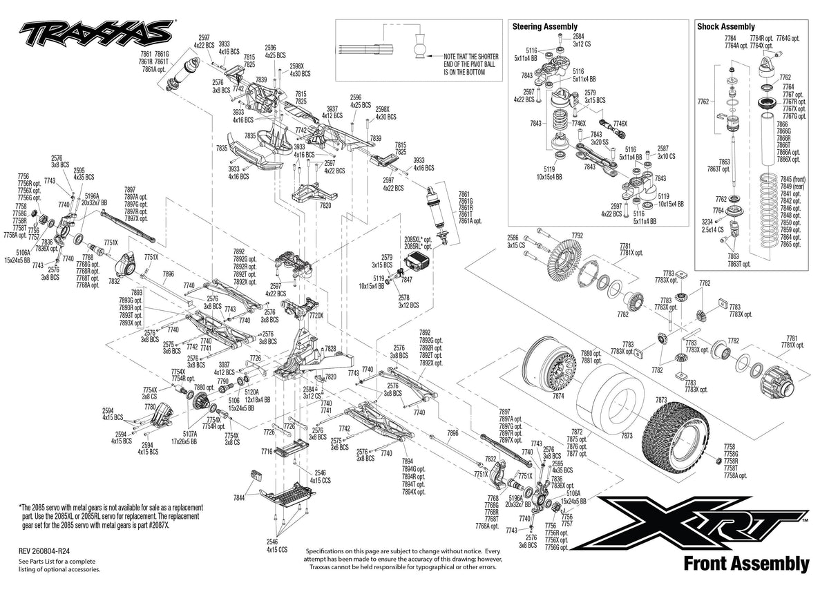 Traxxas XRT 78086-4 Front Assembly