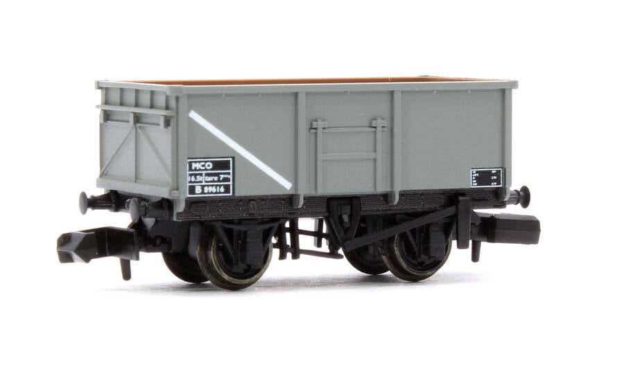 PECO N Scale Ex - BR 16 ton Mineral Wagon (MCO) Unfitted Grey [NR1001B] - Hobbytech Toys
