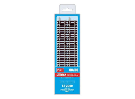 Peco ST - 2000 HO/OO Code 100 Standard Straights (8pcs) - Hobbytech Toys