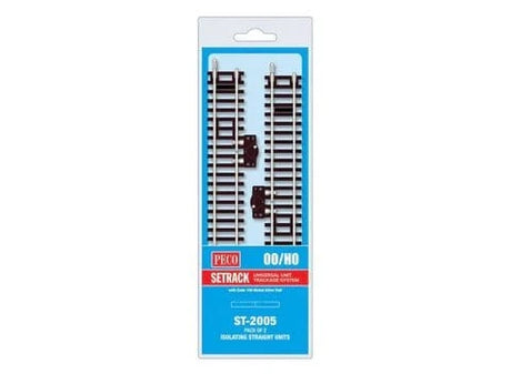 Peco ST - 2005 HO/OO Code 100 Isolating Straights (2pcs) - Hobbytech Toys