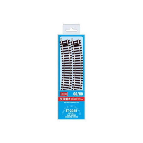 Peco ST-2025 HO/OO Code 100 2nd Radius Standard Curves (8pcs) - Hobbytech Toys