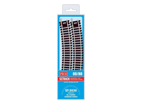 Peco ST - 2030 HO/OO Code 100 3rd Radius Standard Curves (8pcs) - Hobbytech Toys