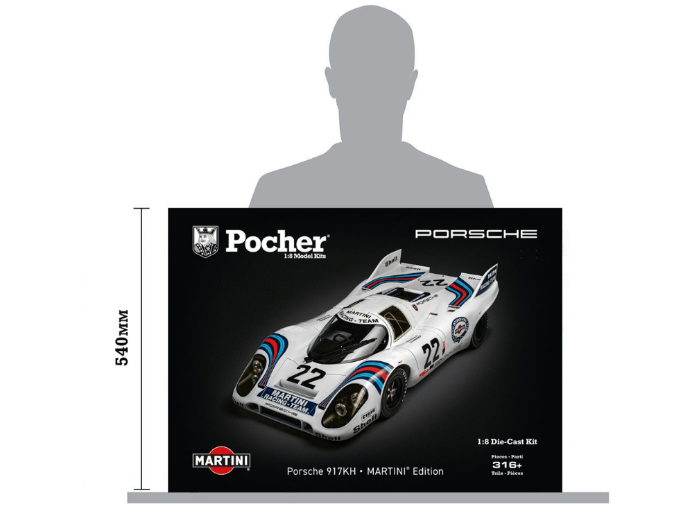 Pocher 1/8 Porsche 917KH 1971 Le Mans Winner – MARTINI Edition Diecast Model Kit [HK112] - Hobbytech Toys