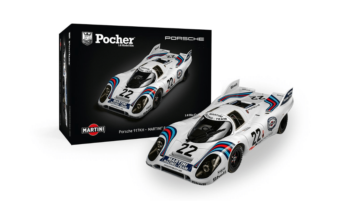 Pocher 1/8 Porsche 917KH 1971 Le Mans Winner – MARTINI Edition Diecast Model Kit [HK112] - Hobbytech Toys