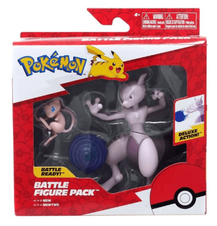 Pokemon 2 Figure Pack - 4.5" Mewtwo, 2" Mew #1 (WMT)