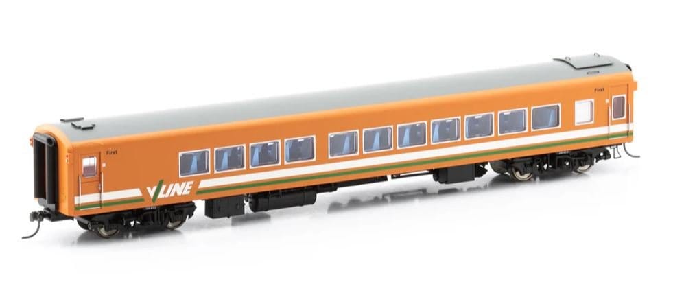Powerline HO Scale ACZ 259 V/Line White and Green Stripe Z Type Carriage [PC - 515D] - Hobbytech Toys