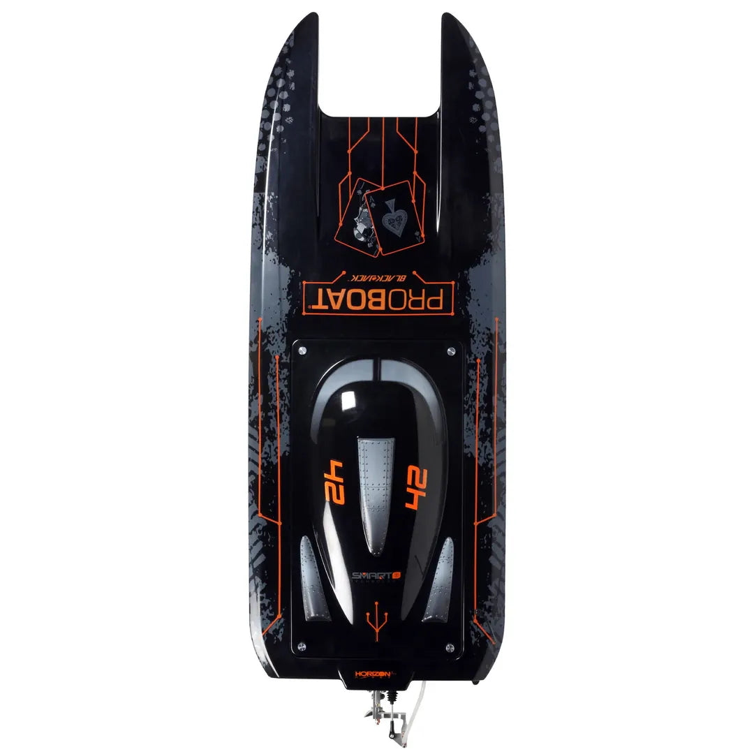 Pro Boat Blackjack 42 Brushless 8S Catamaran, RTR, Black / Orange