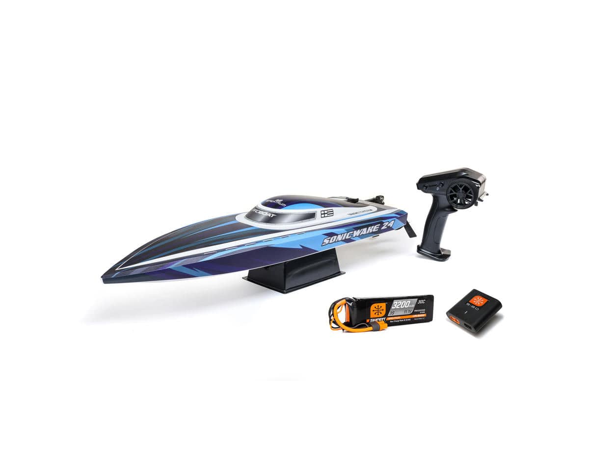 Pro Boat Sonicwake 24inch Self-Righting Brushless Deep-V Boat RTR - Blue**