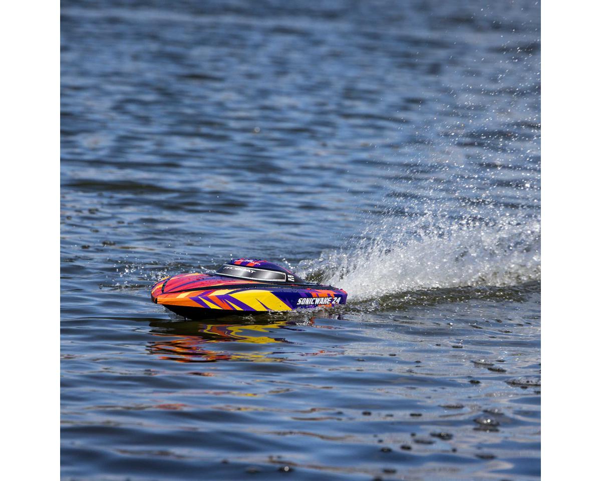 Pro Boat Sonicwake 24inch Self-Righting Brushless Deep-V Boat RTR - Red**