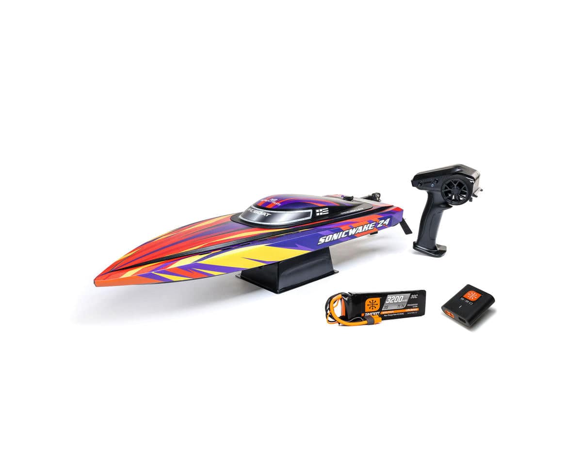 Pro Boat Sonicwake 24inch Self-Righting Brushless Deep-V Boat RTR - Red**