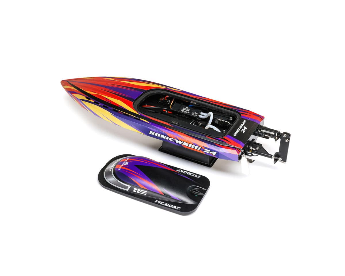 Pro Boat Sonicwake 24inch Self-Righting Brushless Deep-V Boat RTR - Red**