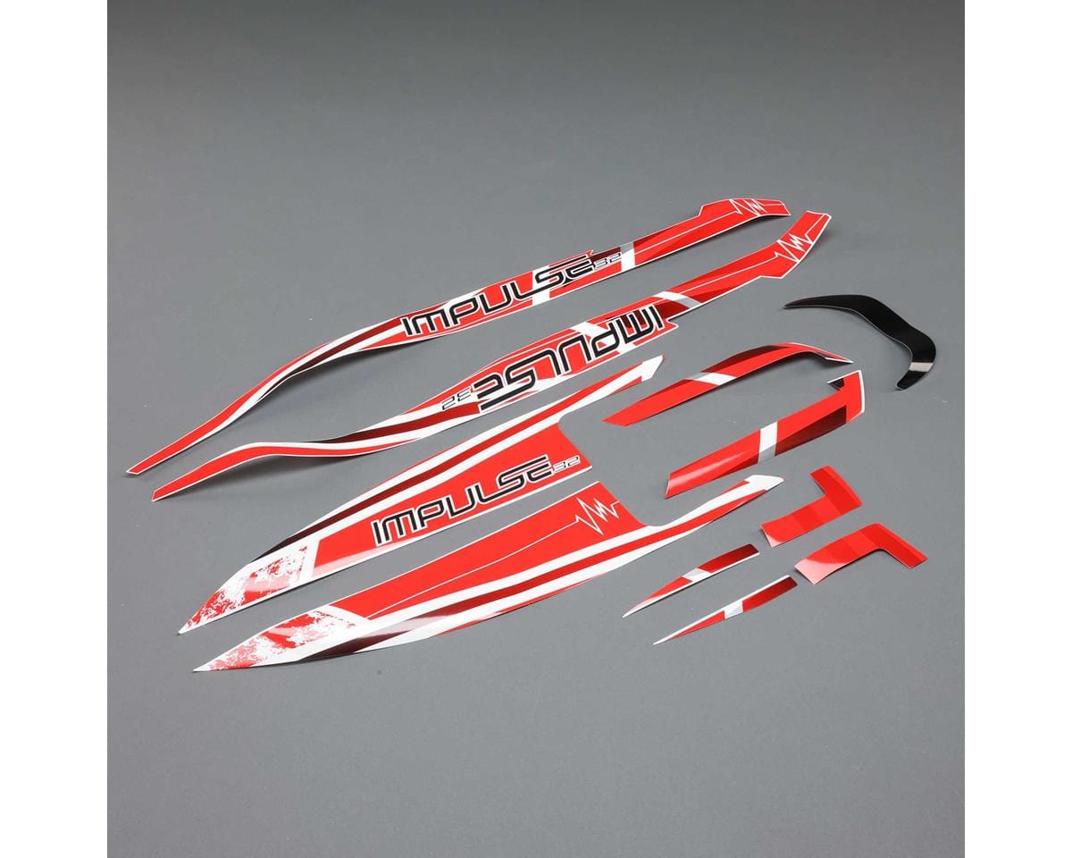 Pro Boat White and Red Decal Set for Impulse 32 - PRB289007
