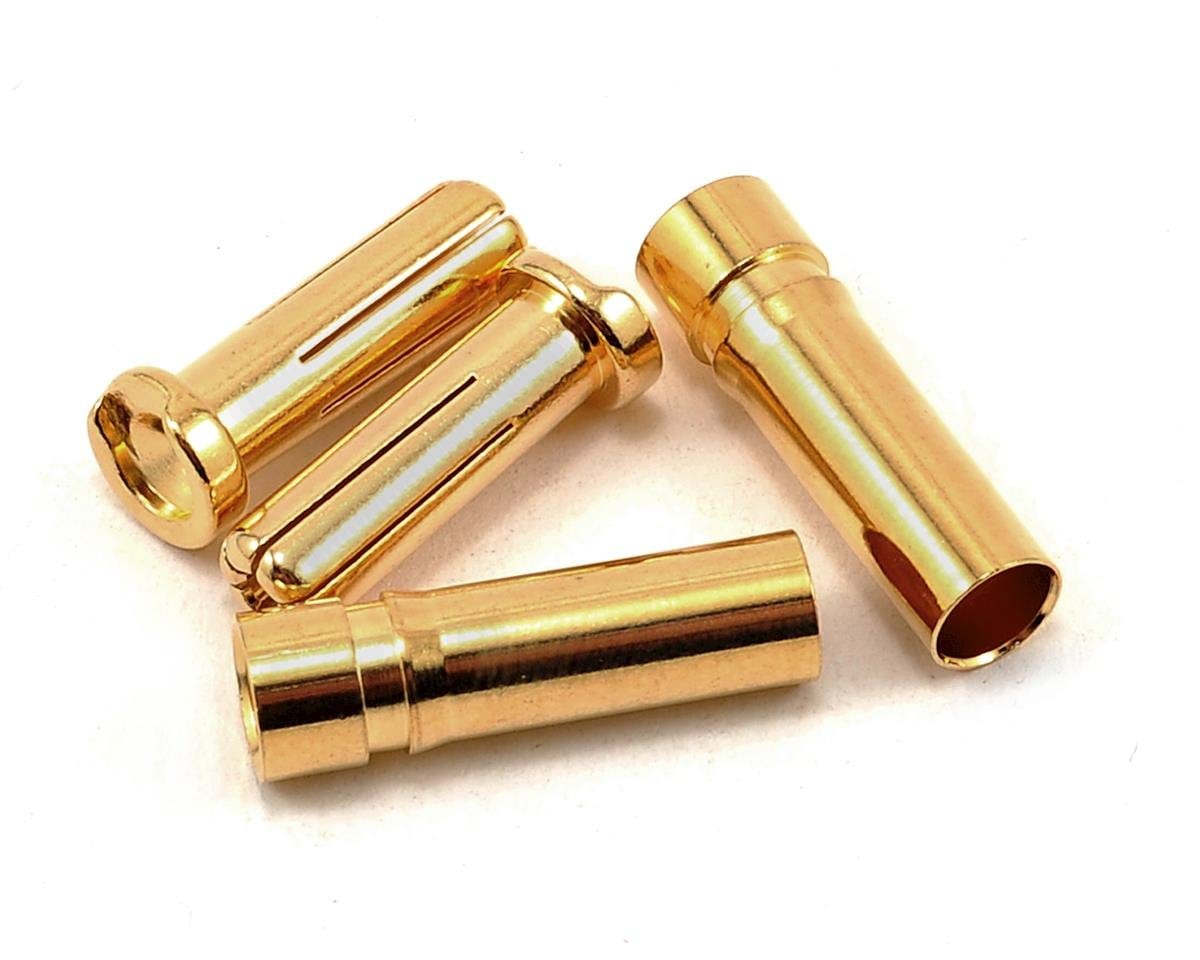 ProTek RC 5.0mm Super Bullet Solid Gold Connectors (2 Male/2 Female) - Hobbytech Toys