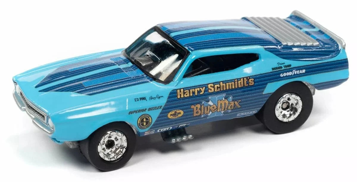 Racing Champions 1/64 1973 Ford Mustang Blue Max Funny Car Diecast Model** - Hobbytech Toys