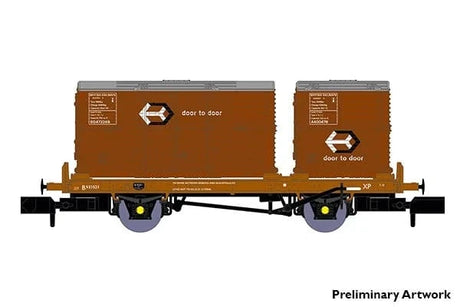 Rapido UK N BR Conflat P No. B933521 (with bauxite containers) - Hobbytech Toys