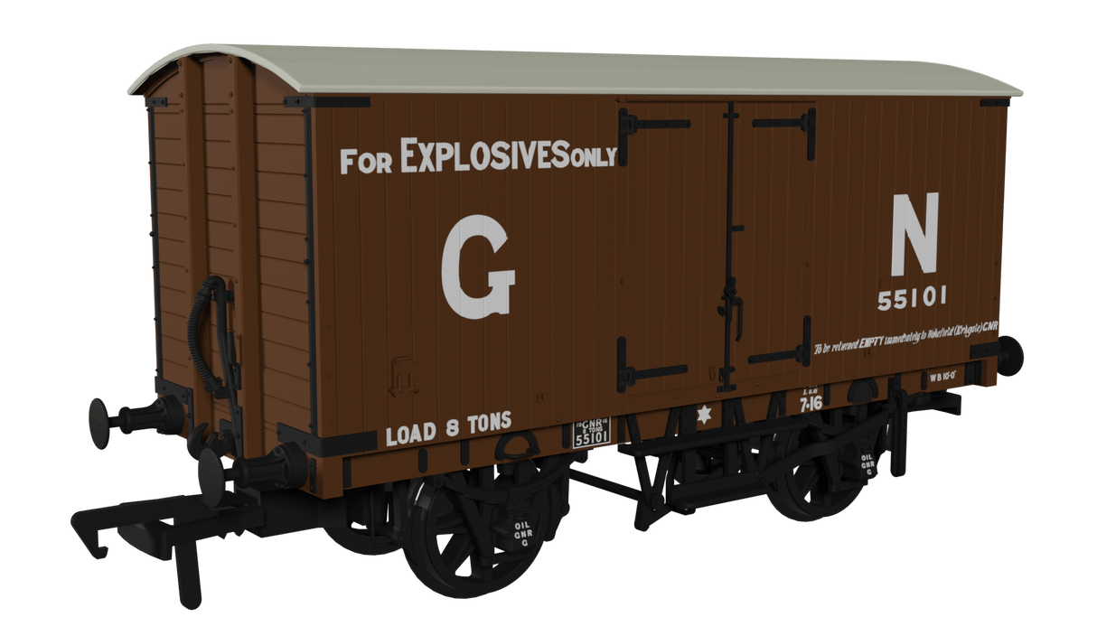 Rapido UK OO Scale GNR 8 Ton Van – GN Explosives Livery No.55101 [930003]
