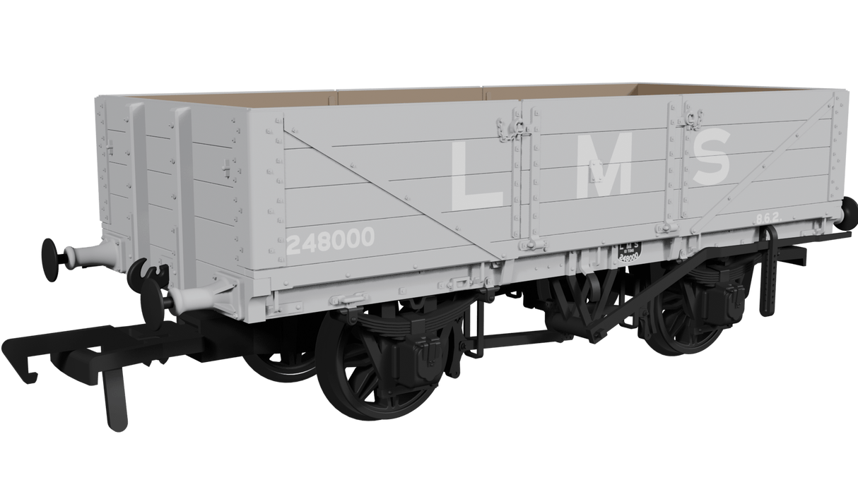 Rapido UK OO Scale LNWR D90 4-Plank Open - No.248000 LMS Grey (pre-1936) [90015]