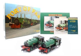 Rapido UK OO Scale Port of Par Bagnalls Twin Pack – Lined Dark Green - DCC & Sound Fitted [968501]