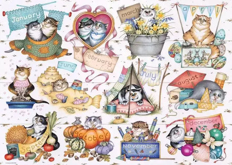Ravensburger Crazy Cats Cats Calendar 1000pc Puzzle
