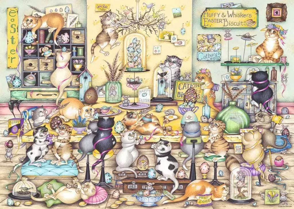 Ravensburger Crazy Cats Easter Eggstravaganza 1000pc Puzzle