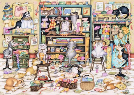 Ravensburger - Crazy Cats Mrs Hardwicks Haberdashery 1000pc Puzzle