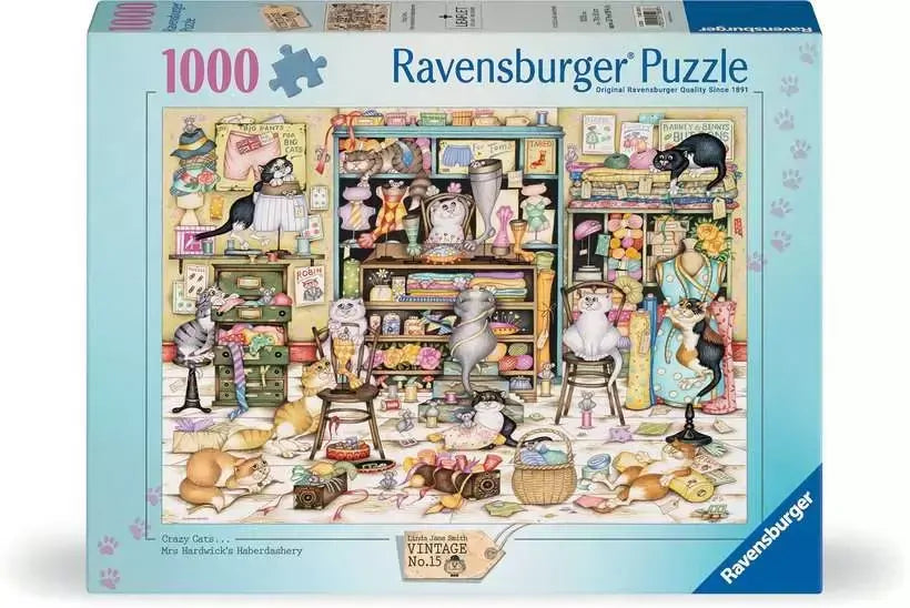Ravensburger - Crazy Cats Mrs Hardwicks Haberdashery 1000pc Puzzle